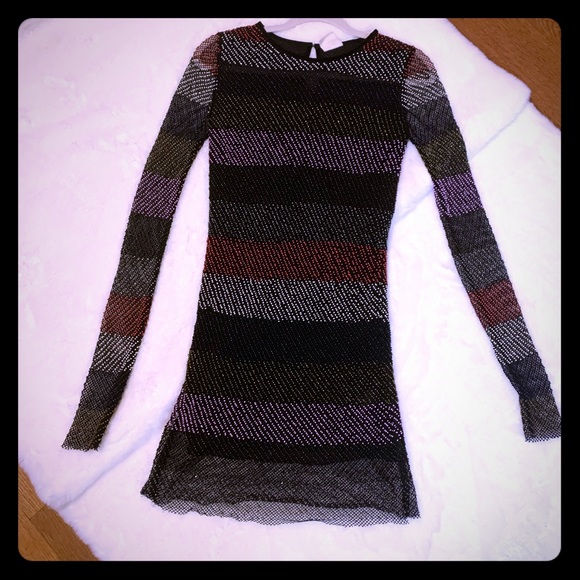 SOLD💕Hand Beaded Striped Dress (Meant Condition) - Picture 3 of 6